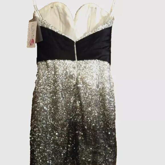 Hannah Jeweled Strapless Cocktail Dress black & silver dance prom size 6 NWT - Picture 5 of 6